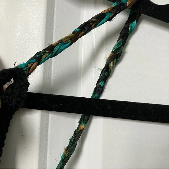 Desigual Multi Colour Print Silk Blend Crochet Braided Maxi Dress - Picture 11 of 13